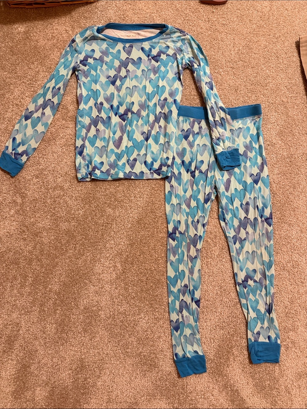 Little Sleepies Blue Multi Heart Long Sleeve Pajama Set